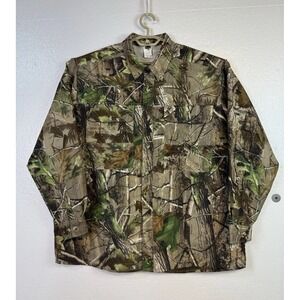 Team Realtree Camo Button Down Shirt Mens Sz XL Hunting Fishing Hiking Outdoor